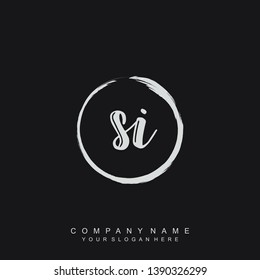 Initial letter SI beautiful handwriting logo vector template
