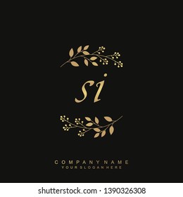Initial letter SI beautiful handwriting logo vector template