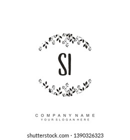 Initial letter SI beautiful handwriting logo vector template