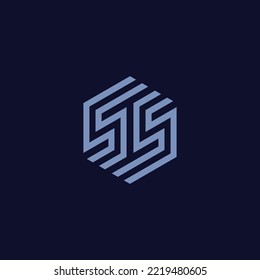 initial letter SI or IS hexagon logo.