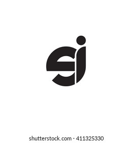 initial letter si linked round lowercase monogram logo black