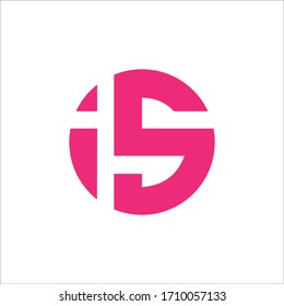 Initial letter is or si logo design template