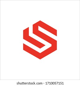 Initial letter is or si logo design template