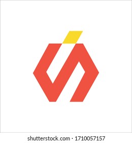 Initial letter is or si logo design template