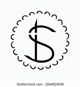 Initial letter SI logo design