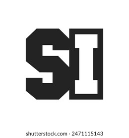 Initial Letter SI Logo Design Template. SI Logo