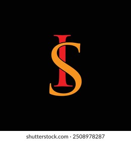 Initial Letter IS or SI Logo Design