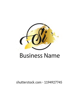 Initial Letter SI Logo Template Design