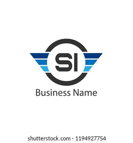 Initial Letter SI Logo Template Design