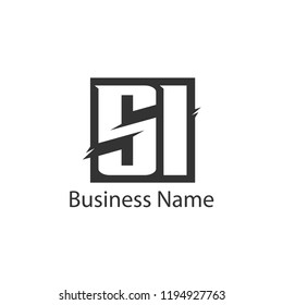 Initial Letter SI Logo Template Design