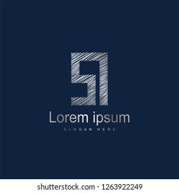 Initial Letter SI Logo Template Vector Design. Silver letter logo