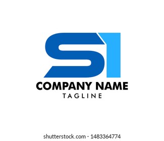 Initial Letter SI Logo Template Design