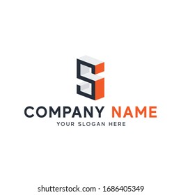 Initial Letter SI Logo Template Design