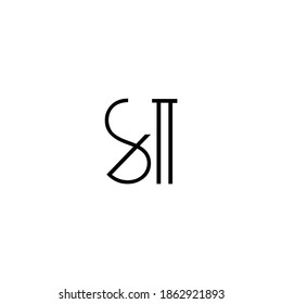 diseño de la plantilla de logotipo SI de la letra inicial