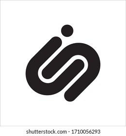 Initial letter is or si logo vector design template