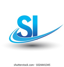 initial letter SI logotype company name colored blue and magenta swoosh design. vector logo for business and company identity.
