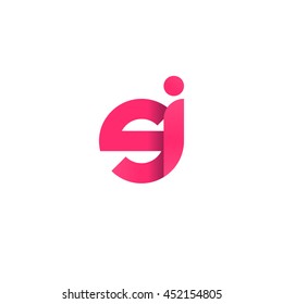 initial letter si modern linked circle round lowercase logo pink