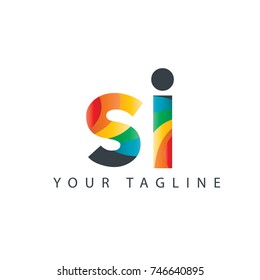 Initial Letter SI Rounded Design Logo