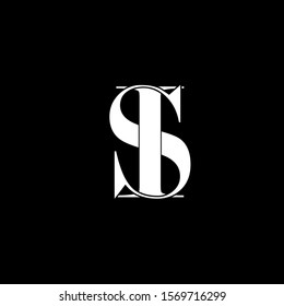 Initial letter si is s i uppercase modern logo design template elements. White letter Isolated on black background. Suitable for business, consulting group company.