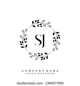 Initial letter SJ beautiful handwriting logo vector template