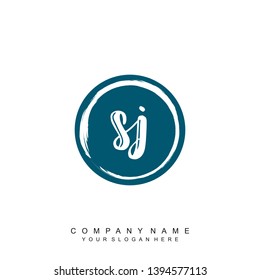Initial letter SJ beautiful handwriting logo vector template