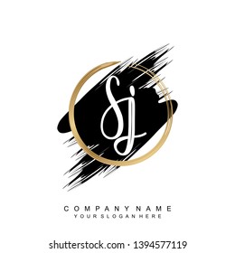 Initial letter SJ beautiful handwriting logo vector template