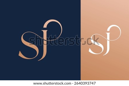 Initial letter SJ JS logo design vector illustration for couple, wedding, and business