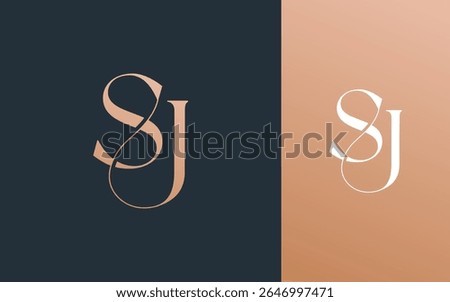 Initial letter SJ JS logo design vector illustration for couple, wedding, and business