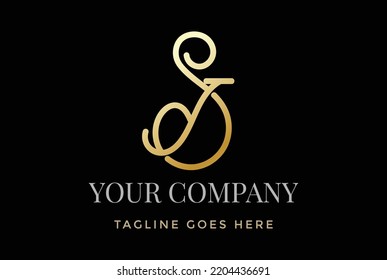 Initial Letter SJ JS or SY YS Logo Design Vector