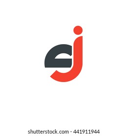 initial letter sj linked round lowercase logo red