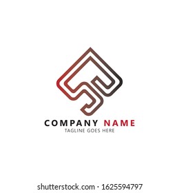 Initial letter sj linked uppercase modern logo design template elements. Red black gradation letter isolated on white background. Suitable for company logo, business, consulting group company.