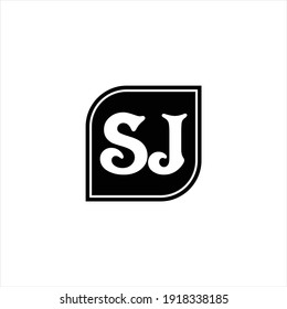 Plantilla de diseño de logotipo de sj carta inicial Vector