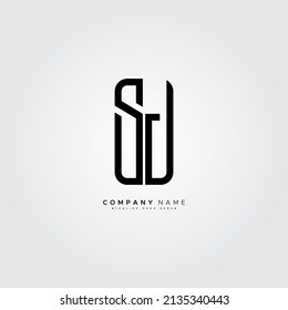 Initial Letter SJ Logo - Minimal Business Logo for Alphabet S and J