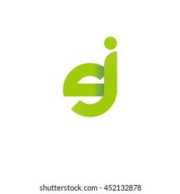 initial letter sj modern linked circle round lowercase logo green