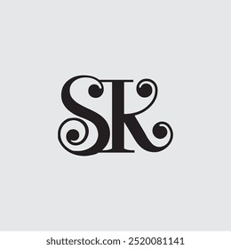 Letra inicial SK logo design