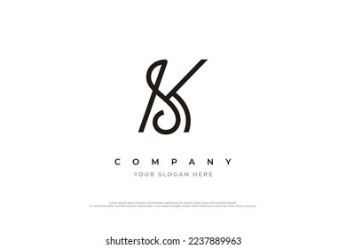Initial Letter SK Logo or KS Logo Design Vector Template