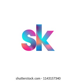 Initial Letter SK Logo Lowercase colorful design, Modern and Simple Logo Design.
