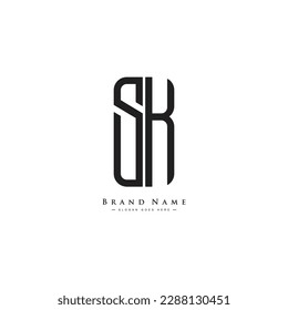 Logotipo de la carta inicial SK - Logotipo mínimo para empresas
