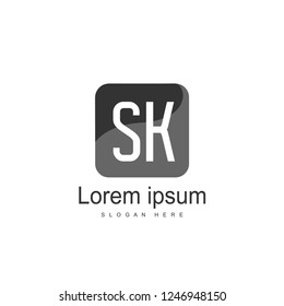 Initial letter SK Logo template design. minimal letter logo design