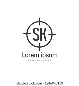 Initial letter SK Logo template design. minimal letter logo design