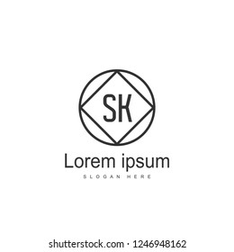 Initial letter SK Logo template design. minimal letter logo design