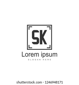 Initial letter SK Logo template design. minimal letter logo design