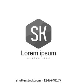 Initial letter SK Logo template design. minimal letter logo design