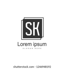 Initial letter SK Logo template design. minimal letter logo design