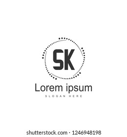 Initial letter SK Logo template design. minimal letter logo design