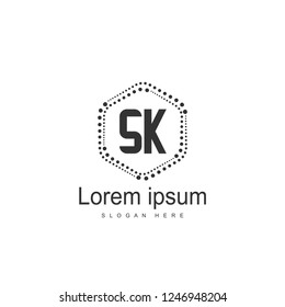 Initial letter SK Logo template design. minimal letter logo design