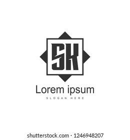 Initial letter SK Logo template design. minimal letter logo design