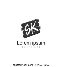 Initial letter SK Logo template design. minimal letter logo design