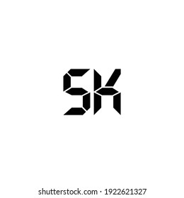 vector de diseño de la plantilla de logotipo SK de carta inicial