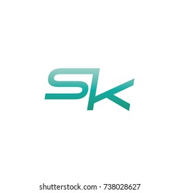 initial letter sk thin logo design